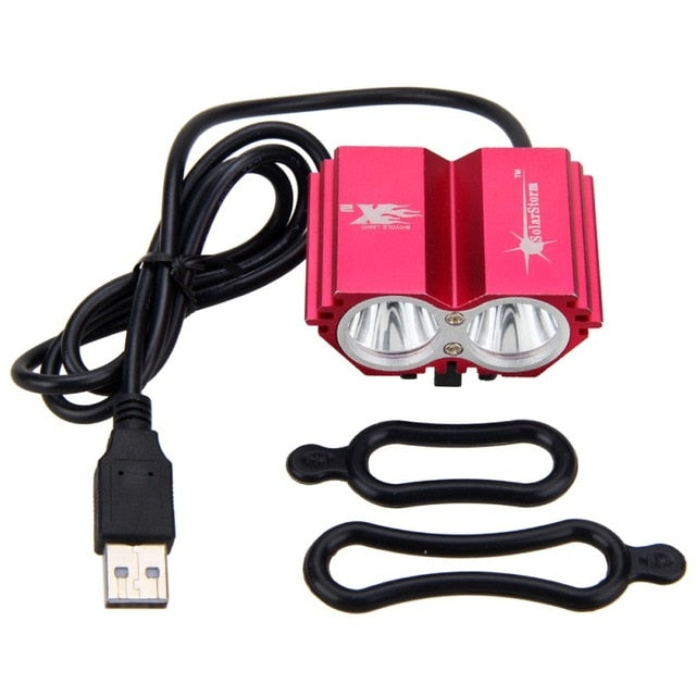 Waterproof USB Bike Light, Headlight Dual Lamps for Cycling No Battery