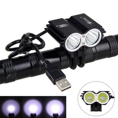 Waterproof USB Bike Light, Headlight Dual Lamps for Cycling No Battery